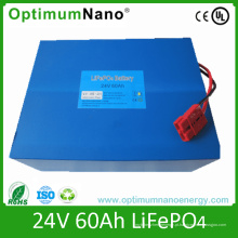 Pacotes recarregáveis ​​da bateria de 24V 60ah LiFePO4 para o sistema de energia solar